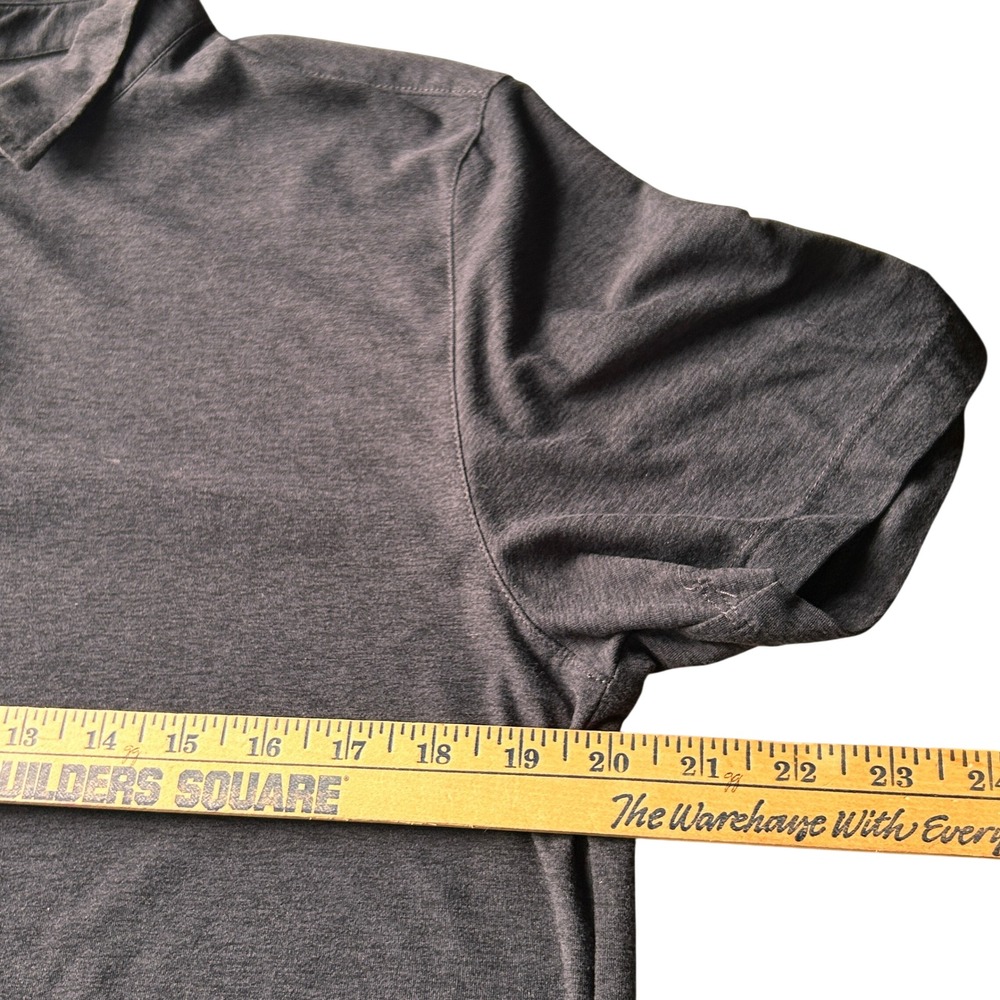 Vuori Strato Tech Polo Medium Charcoal Grey Heather Performance Shirt - Picture 4 of 5